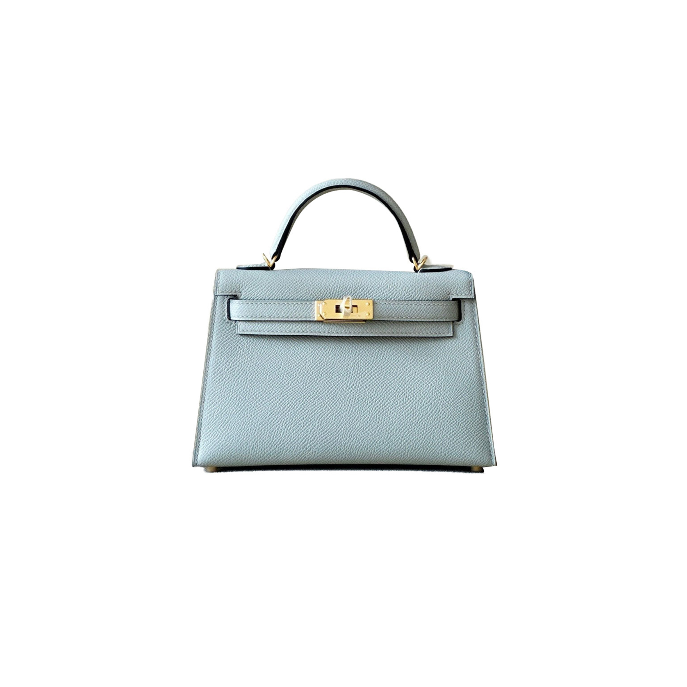 H**mes mini kelly ii epsom holy grail blue gold buckle (19*12*5.5cm)